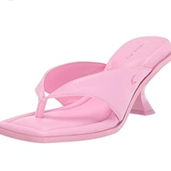 Circus by Sam Edelman Frances Pink Hibiscus curved Heeled thong Sandals size 9.5 - Picture 5 of 12